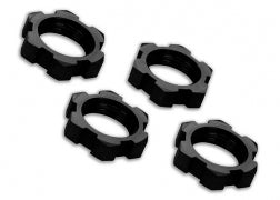 7758A Wheel nuts, splined, 17mm, serrated (black-anodized) (4)