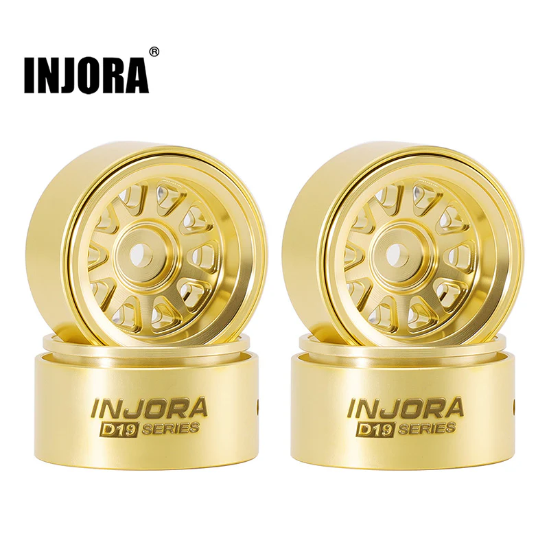 W7007BR-19 INJORA 0.7" D19 Brass Beadlock Wheels for 1/30 SCX30 (W7007)