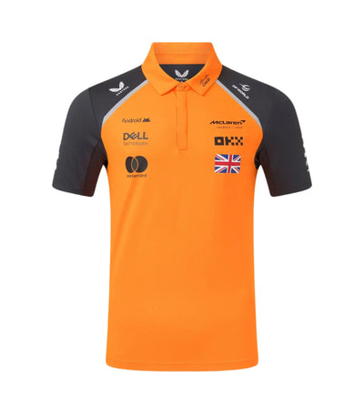 TM9913-088 McLaren F1 Men's 2025 Lando Norris Team Drivers Polo - Papaya
