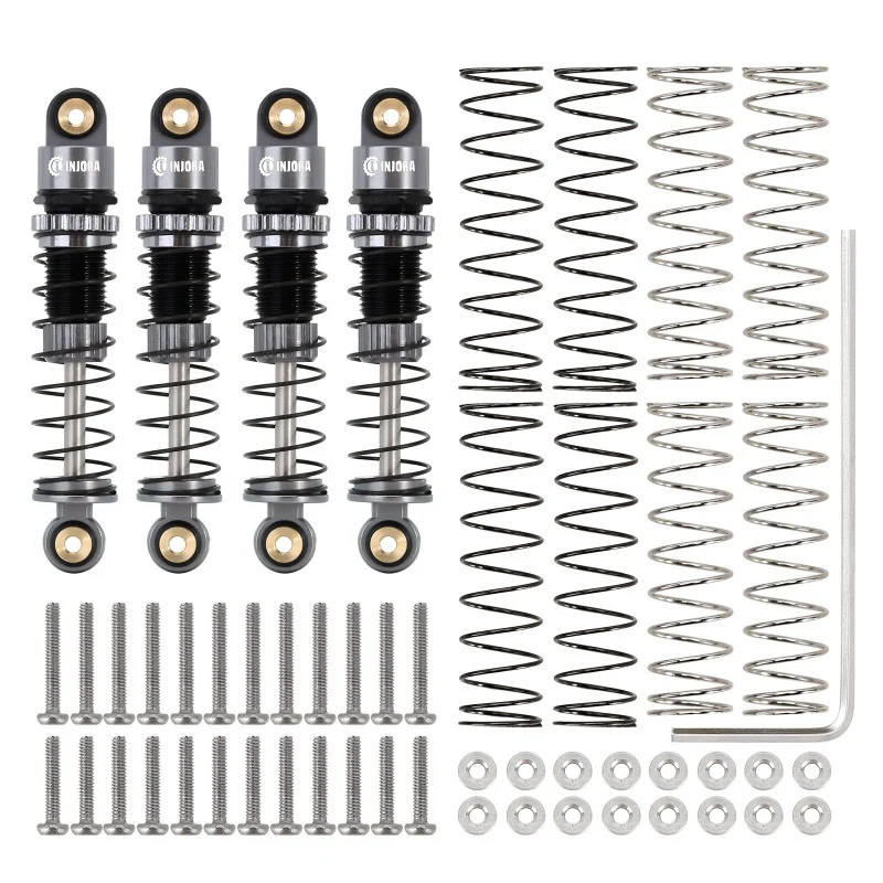 SCX24-131GL-4 INJORA 39mm Aluminum Threaded Oil Shocks for Axial SCX24 FMS FCX24M (Grey)