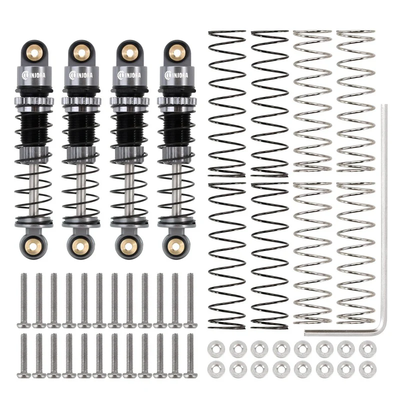 SCX24-131GL-4 INJORA 39mm Aluminum Threaded Oil Shocks for Axial SCX24 FMS FCX24M (Grey)