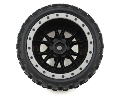PRO1013113 X-Maxx Badlands MX43 Pro-Loc Pre-Mounted All Terrain Tires (MX43) w/Impulse Pro-Loc Wheels (Black) (2)