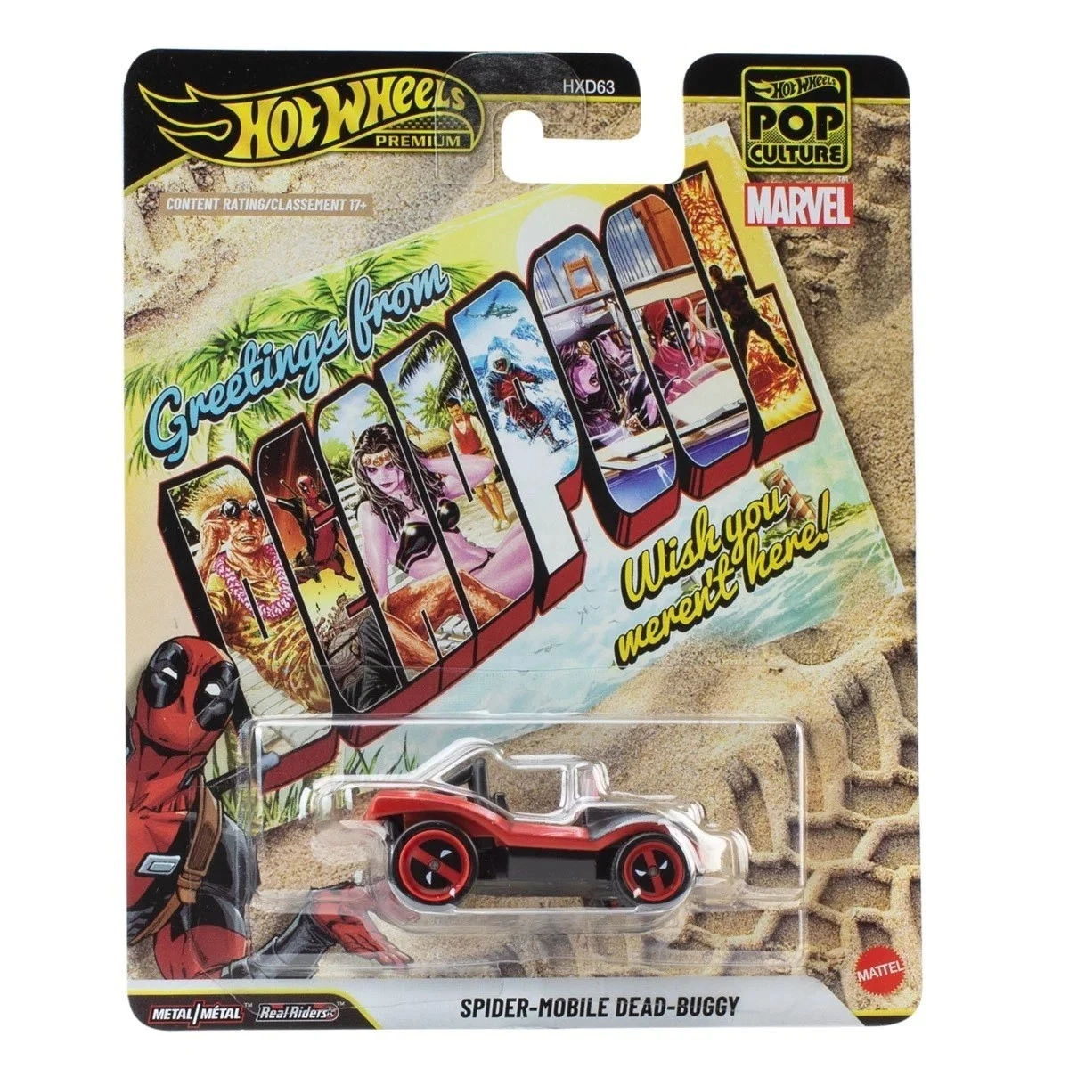 HWJHX06 Hot Wheels Premium Pop Culture Deadpool Spider-Mobile Dead-Bug ...