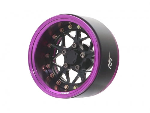 BRPB031PBK ProBuild™ 1.9" LGB Adjustable Offset Aluminum Beadlock Wheels (2) Purple/Black