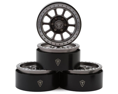 TLHTWHEELS-07 Type V2 1.9" 10-Spoke Beadlock Wheels (Titanium/Silver) (4)