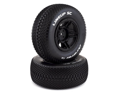 DTXC3679 12mm Hex Lineup Pre-Mounted SC Short Course Tire (Black) (2) (C2)