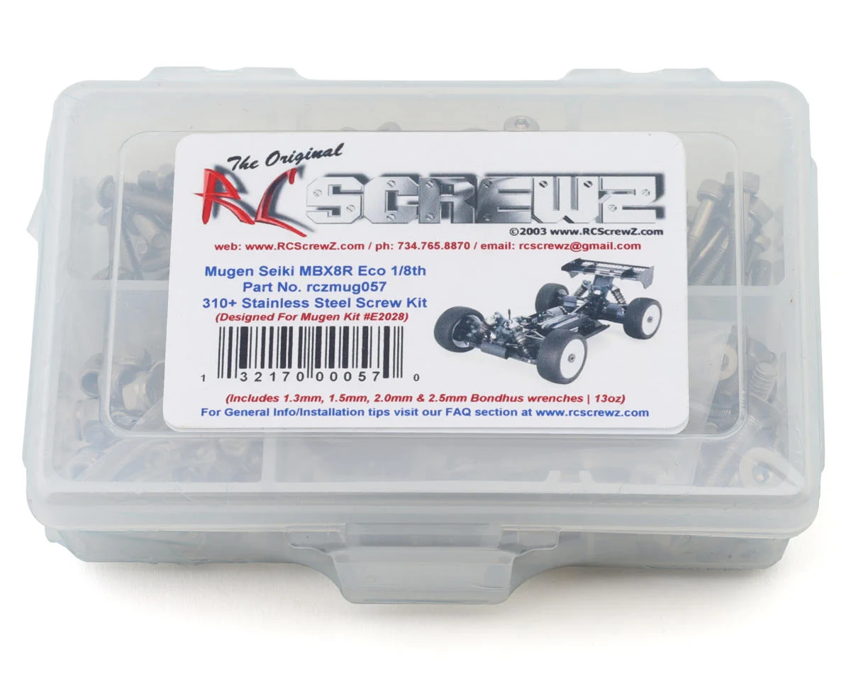 RCZMUG057 RC Screwz Mugen Seiki MBX8R ECO 1/8 Buggy Stainless Steel Screw Kit