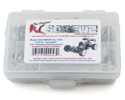 RCZMUG057 RC Screwz Mugen Seiki MBX8R ECO 1/8 Buggy Stainless Steel Screw Kit