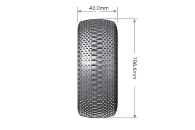 L-T3146SB Louise R/C - SC-Groove 1/10 Short Course Tires, Soft, 12, 14 & 17mm Removable Hex on Black Rim (2)