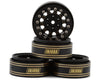 YQW-1305BGD Injora 1.3" D-Slot Super Heavy Brass Micro Rock Crawler Beadlock Wheels (81g ea) (Black) (4)