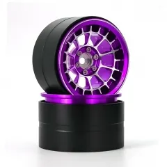 X0032KM5FJ Treal Aluminium 2.2 Beadlock Wheels Rims(2)pcs Fit RC Crawler Mud Truck 2.2 Tires for Ryft Wraith RR10 -Type A-Purple