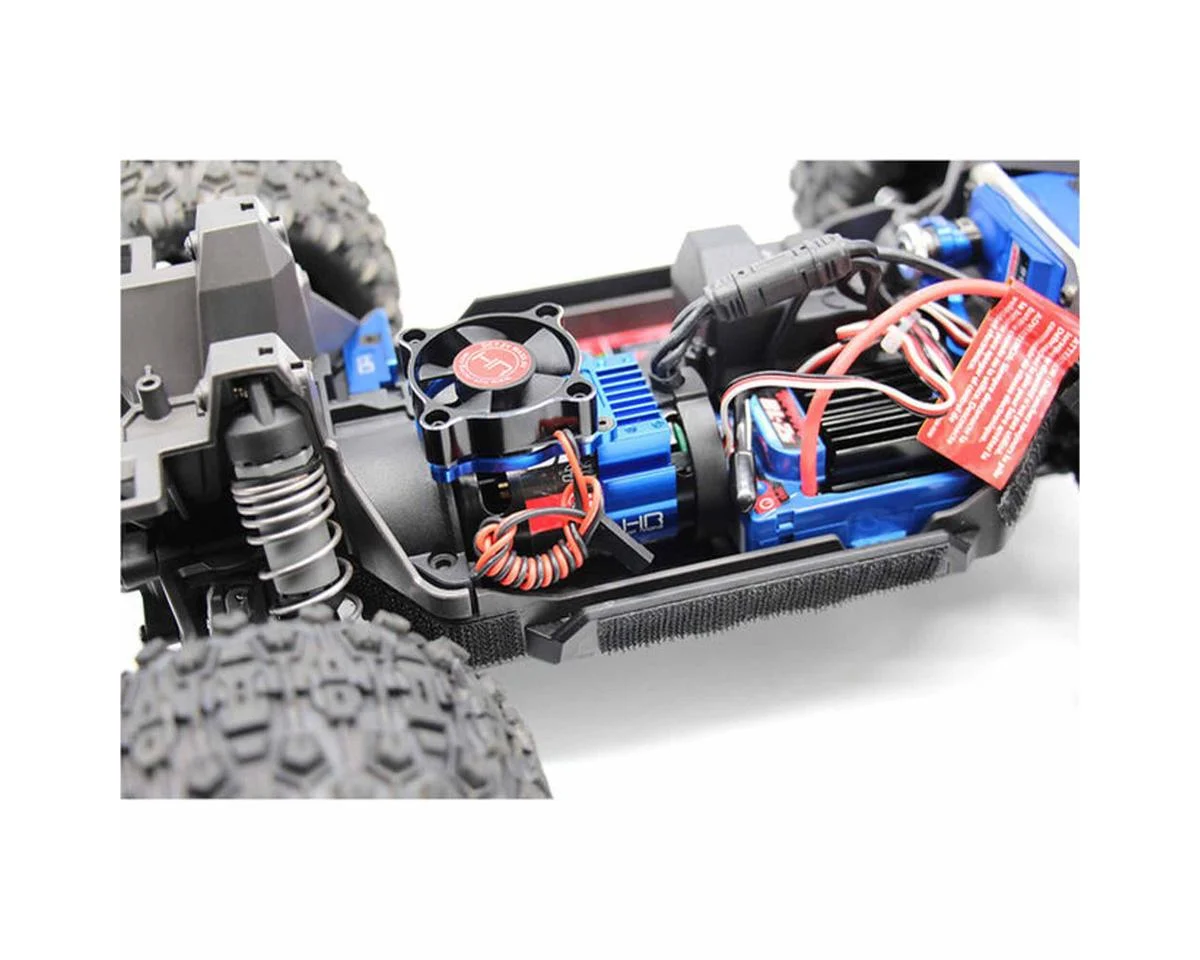 HRMMX3535F01 Hot Racing Aluminum Motor Heat Sink for Traxxas® Mini Maxx®/XRT™ (Blue) w/35mm Fan