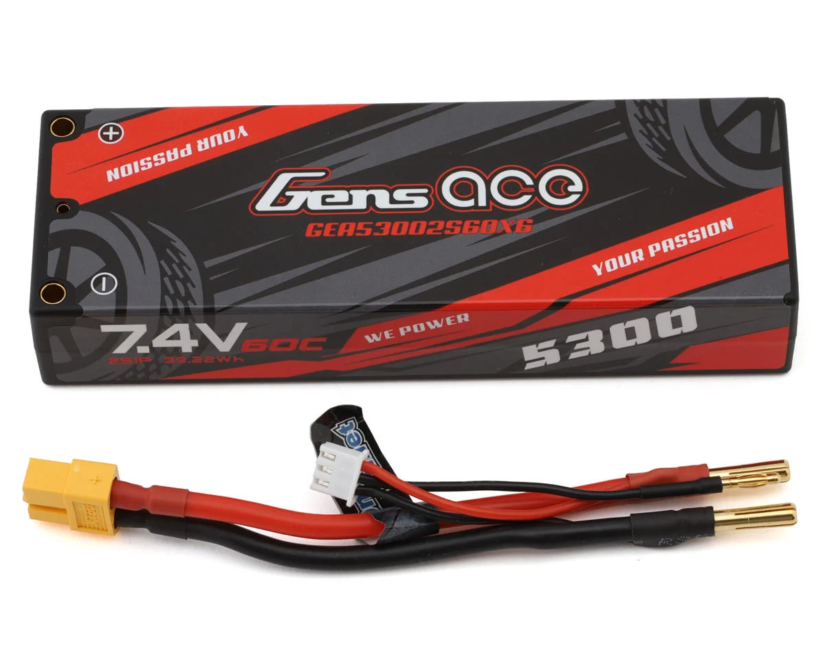 GEA53002S60X6 2S 60C Hardcase Lipo Battery (7.4V/5300mAh) w/XT60 Connector