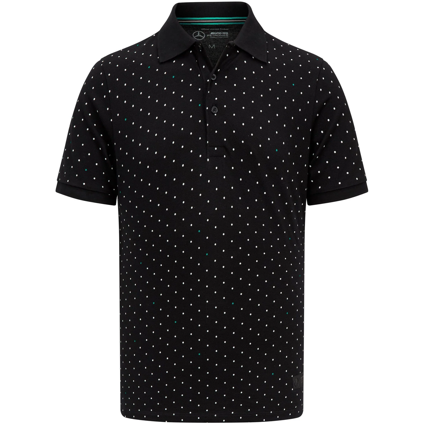 701223324 Mercedes AMG Petronas F1 Men's Polka Dot Polo