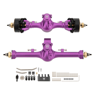 MEUS RACING 5mm Isokinetic V2 SCX24 Axles with 3-Section CVD for Axial 1/24 SCX24 RC Crawler (Purple)