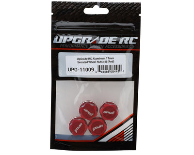 UPG-11009 UpGrade RC Aluminum 17mm Serrated Wheel Nuts (4) (Red) (Coarse Thread)