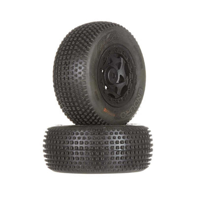 AKA13021VRE 1/10 SC Enduro 3 Wide Pre-Mounted Tires with Red Insert (2)