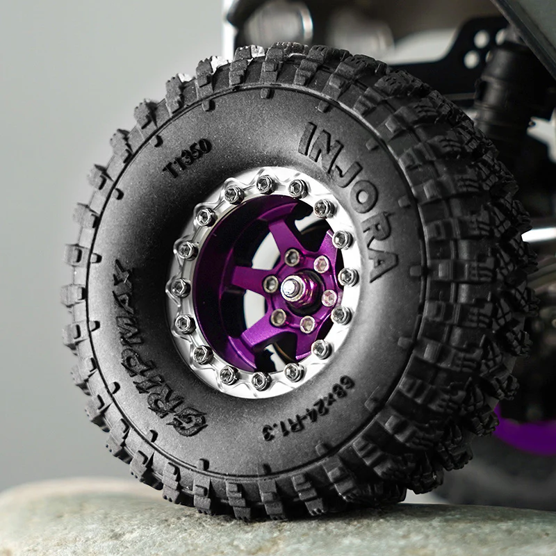 YQW-1313SP INJORA 1.3" Aluminium -5.25mm Offset Wheels for Micro Crawlers (W1313) - PURPLE