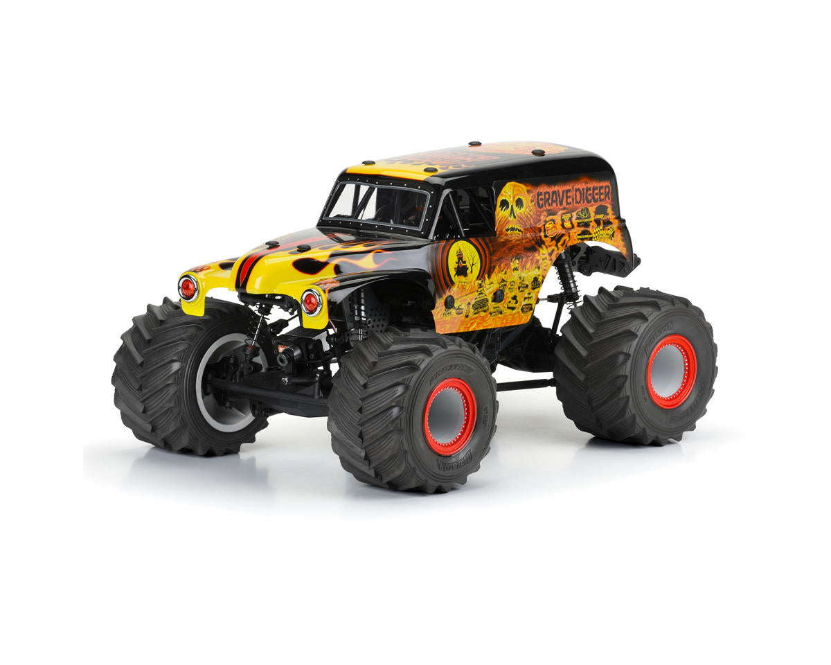 PRO359312 LMT 1/10 Grave Digger Fire Pre-Painted Body (Red)