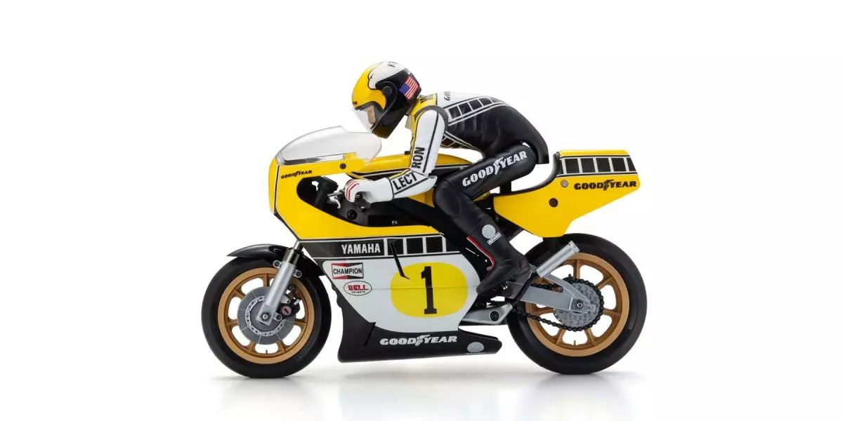 KYO34936T1 1978 Yamaha YZR500 Kit 1:8 Scale Radio Controlled Electric Powered Motorcycles Hanging On Racer Series