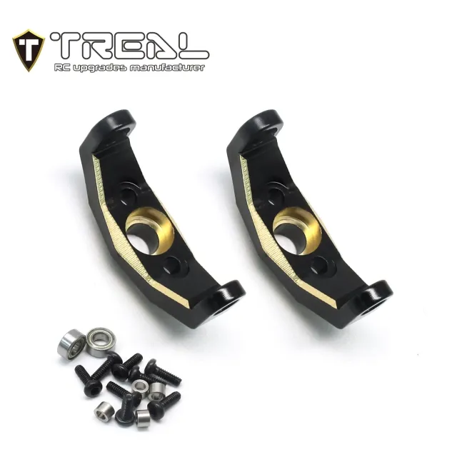 X003QSBGGB TREAL Brass Front C Hubs Caster Blocks 5.2g/pc (2P) L&R Heavy Weight Upgrades for 1/18 TRX4M Defender Bronco