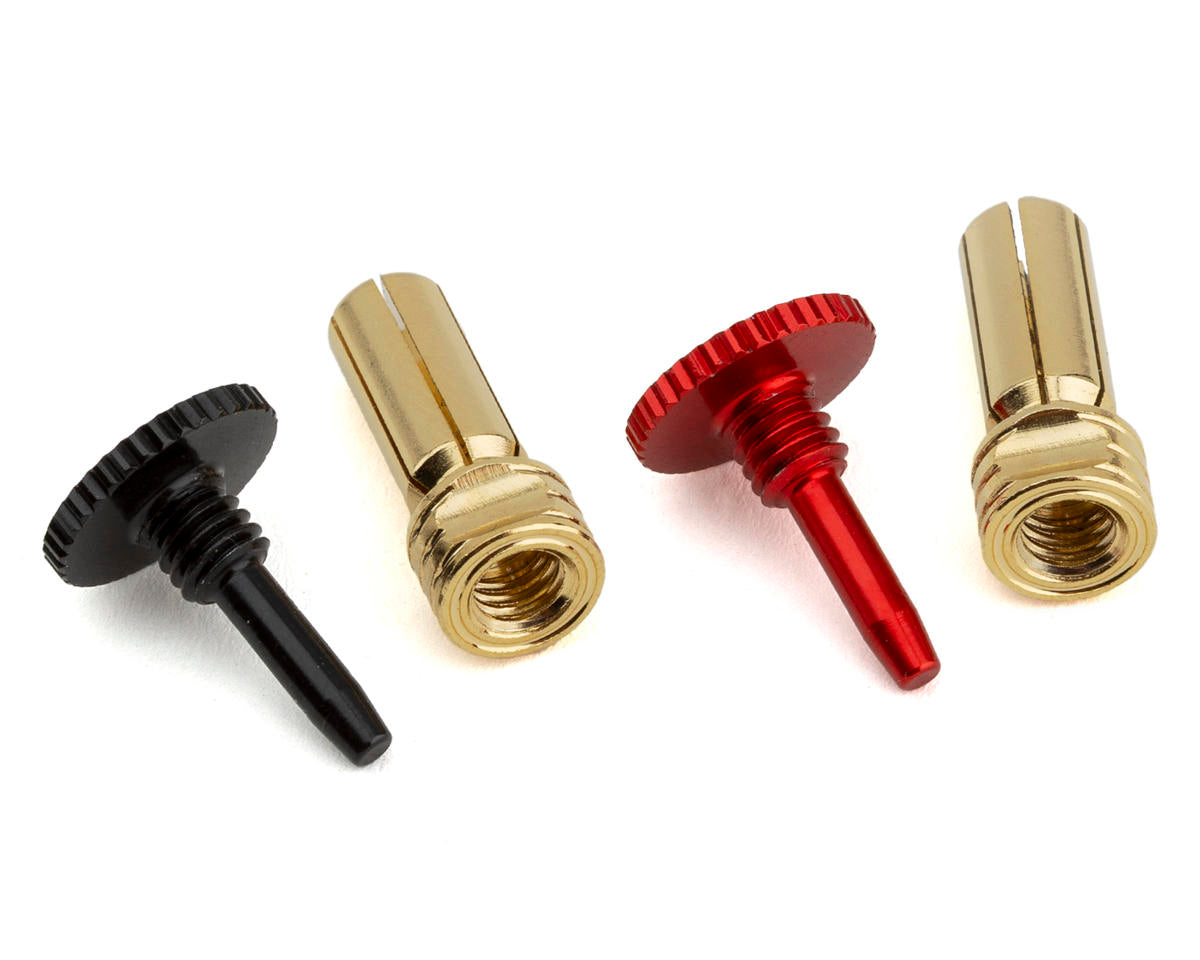 PTK-5079 ProTek RC Twist Lock Adjustable Bullet Plug Grips w/5mm Bullets (Red/Black)