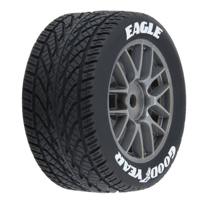 PRO1028310 1/12 Goodyear Eagle Wet Tire F/R MTD Gray Wheels (4): Losi NASCAR