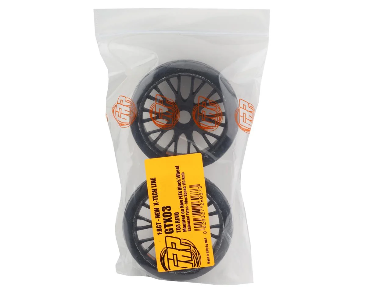 GRPGTX03-XM5 GRP Tires GT - TO3 Revo Belted Pre-Mounted 1/8 Buggy Tires (Black) (2) (XM5) w/FLEX Wheel