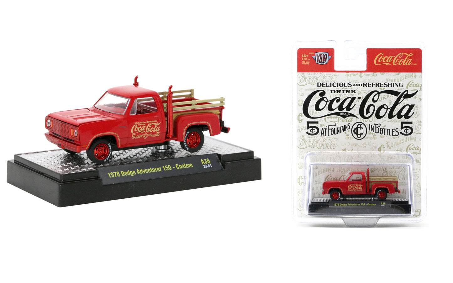 M2Machines 52500-A36 1:64th Scale Coca-Cola 1978 Dodge Adventurer 150 - Custom - CHASE!