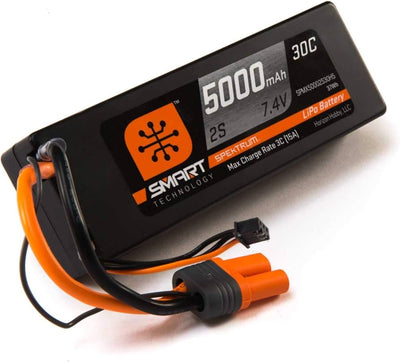 SPMX50002S30H5 7.4V 5000mAh 2S 30C Smart Hardcase LiPo Battery: IC5