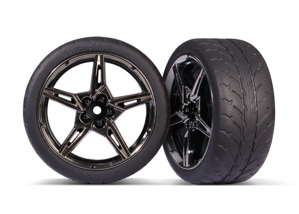 9371 Tires & wheels, assembled, glued (extra wide, rear) (2)