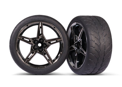 9371 Tires & wheels, assembled, glued (extra wide, rear) (2)