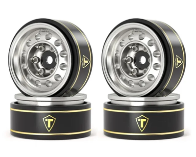 X004CPK10J Treal Type K 1.0" 12-Hole Beadlock Classic Vintage Wagon Wheels (Silver) (4) (28.9g)