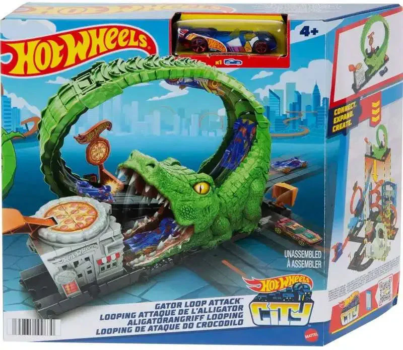 HWHKX39 Hot Wheels City Gator Loop Attack Track Set
