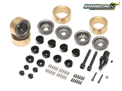 BRW780938TERRA-GM KRAIT™ 1.0" Terra Beadlock Wheel w/ Brass Rings & Hub Options Set (4) Gun Metal