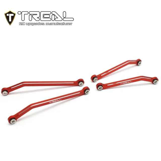 X003Q5IIA1 TREAL Aluminum 7075 High Clearance Links Set (4pcs) Chassis Lower Links for TRX4M 1/18 RC Crawler-RED