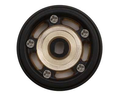 X00504CUUZ Treal Hobby 0.7" 5-Slot Brass Micro Rock Crawler Beadlock Wheels (Black/Gold) (4) (14g ea)