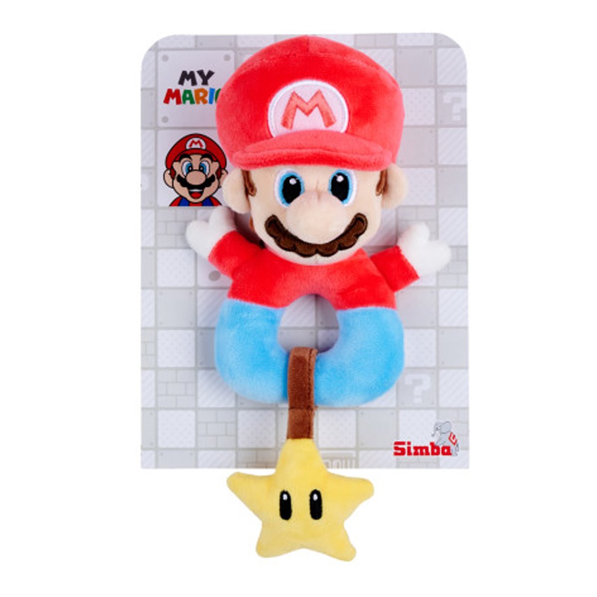 JD109231554 Jadai Super Mario Bros My Mario Grabber With Rattle Plush Doll