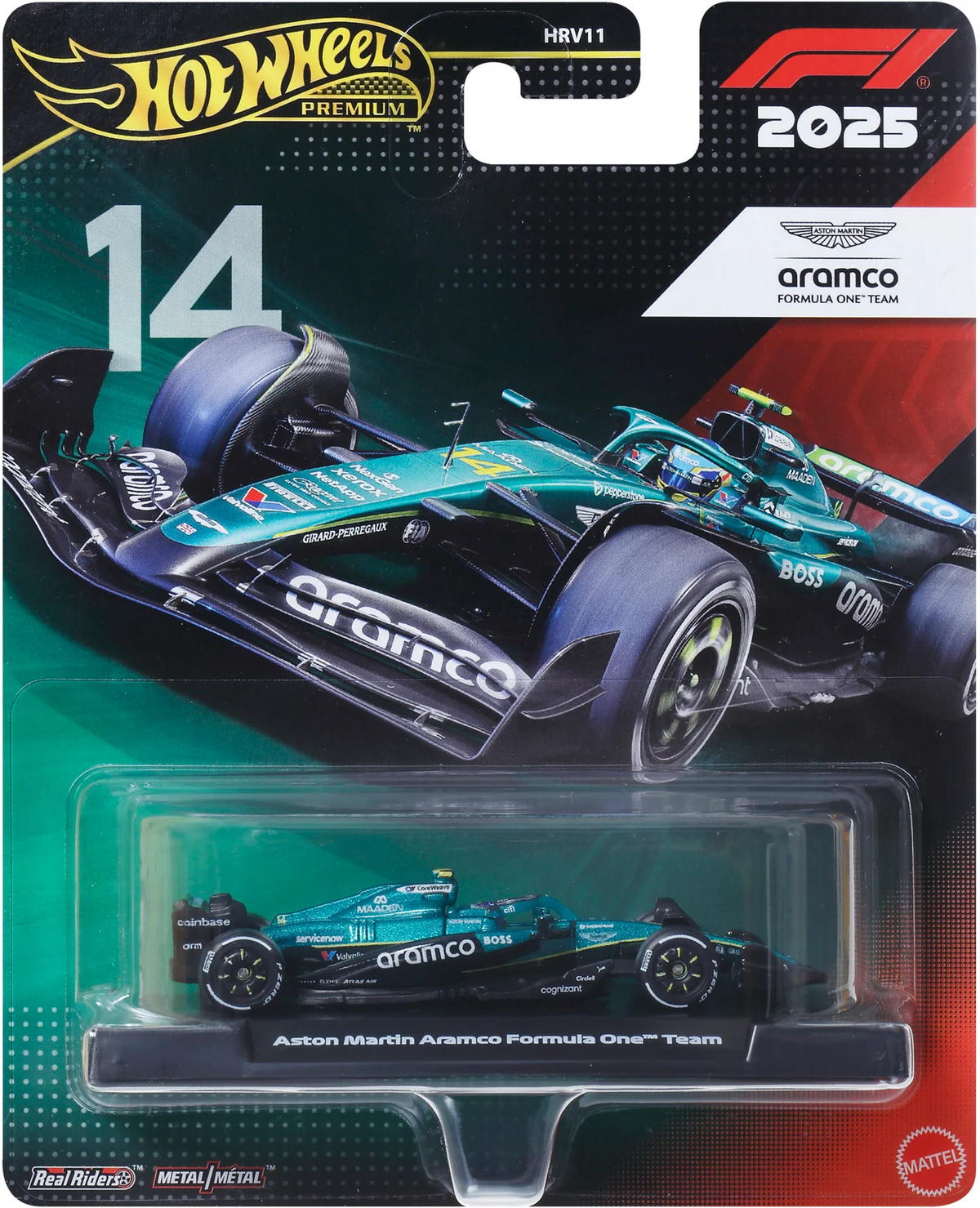 HWJKD97 HotWheels Premium Aston Martin Aramco Formula One Team #14