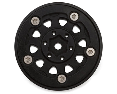 YQW-1305BGD Injora 1.3" D-Slot Super Heavy Brass Micro Rock Crawler Beadlock Wheels (81g ea) (Black) (4)