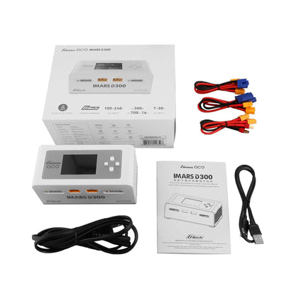 GEA300WD300-UW Gens Ace Imars D300 G-Tech Smart Dual AC/DC Charger (6S/16A) (White) (AC-300W) (DC-350W x2)