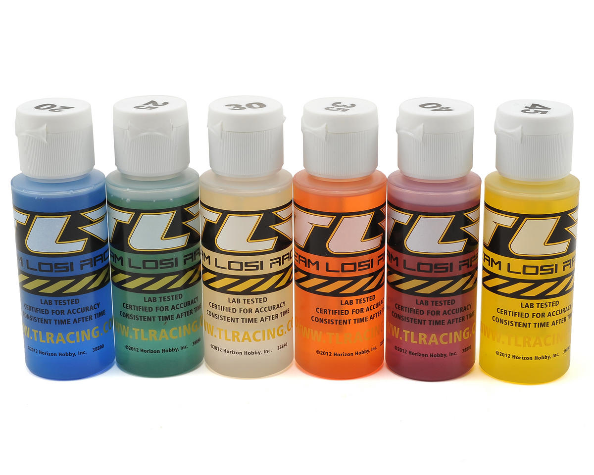 TLR74020 Silicone Shock Oil Six Pack (20, to 45wt) (2oz)