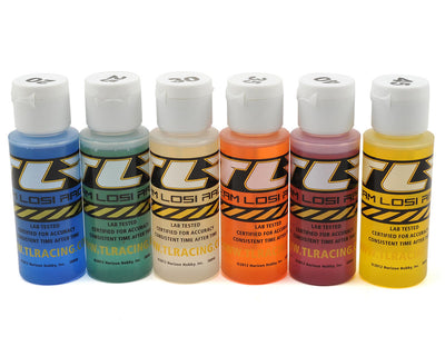 TLR74020 Silicone Shock Oil Six Pack (20, to 45wt) (2oz)