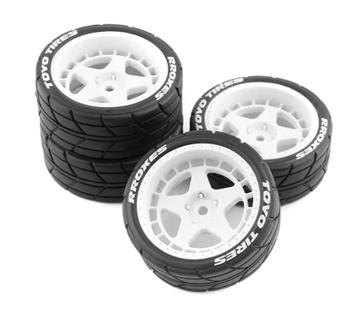 INTC32255 5 Spoke Complete Wheel & Tire Set (4) 1/10 Touring