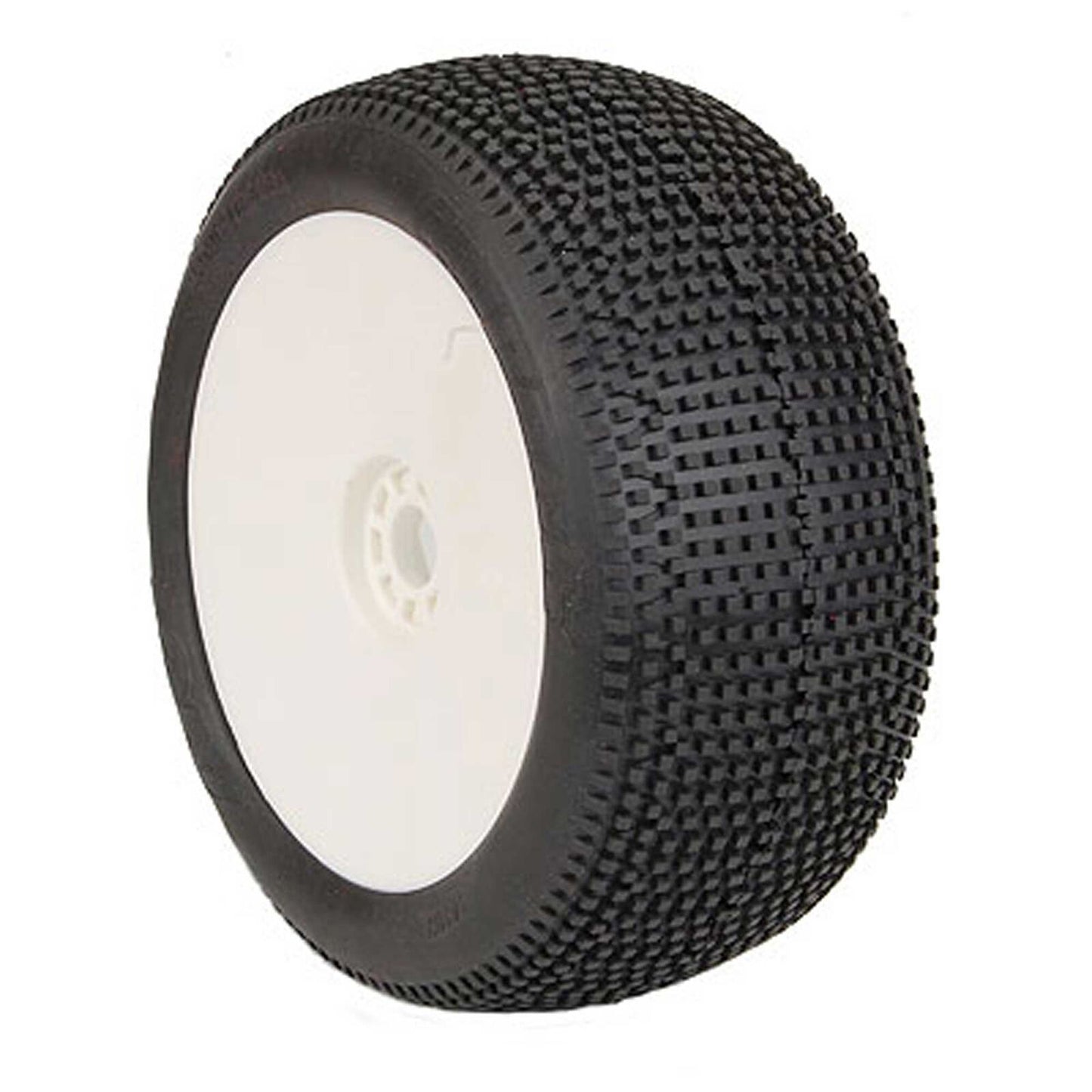 AKA14117XRW 1/8 EVO Impact Soft Long Wear Pre-Mounted Tires, White Wheels (2): Truggy