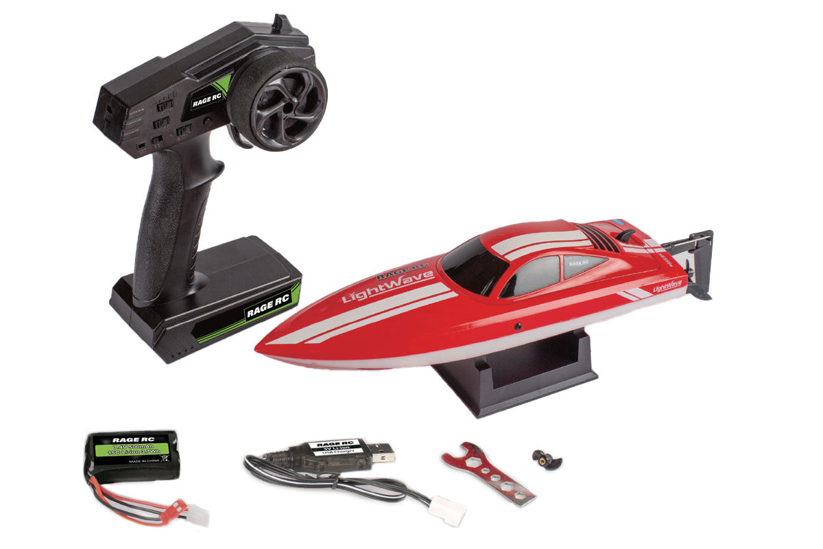RGRB1133  LightWave Electric Micro RTR Boat- Red