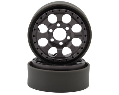 VPS08132 KMC KM237 Riot 1.9" Beadlock Crawler Wheels (Grey) (2)