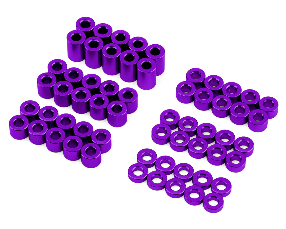 KNKSPVAR6 Team KNK 3mm Aluminum Spacers Variety Pack (Purple) (60)