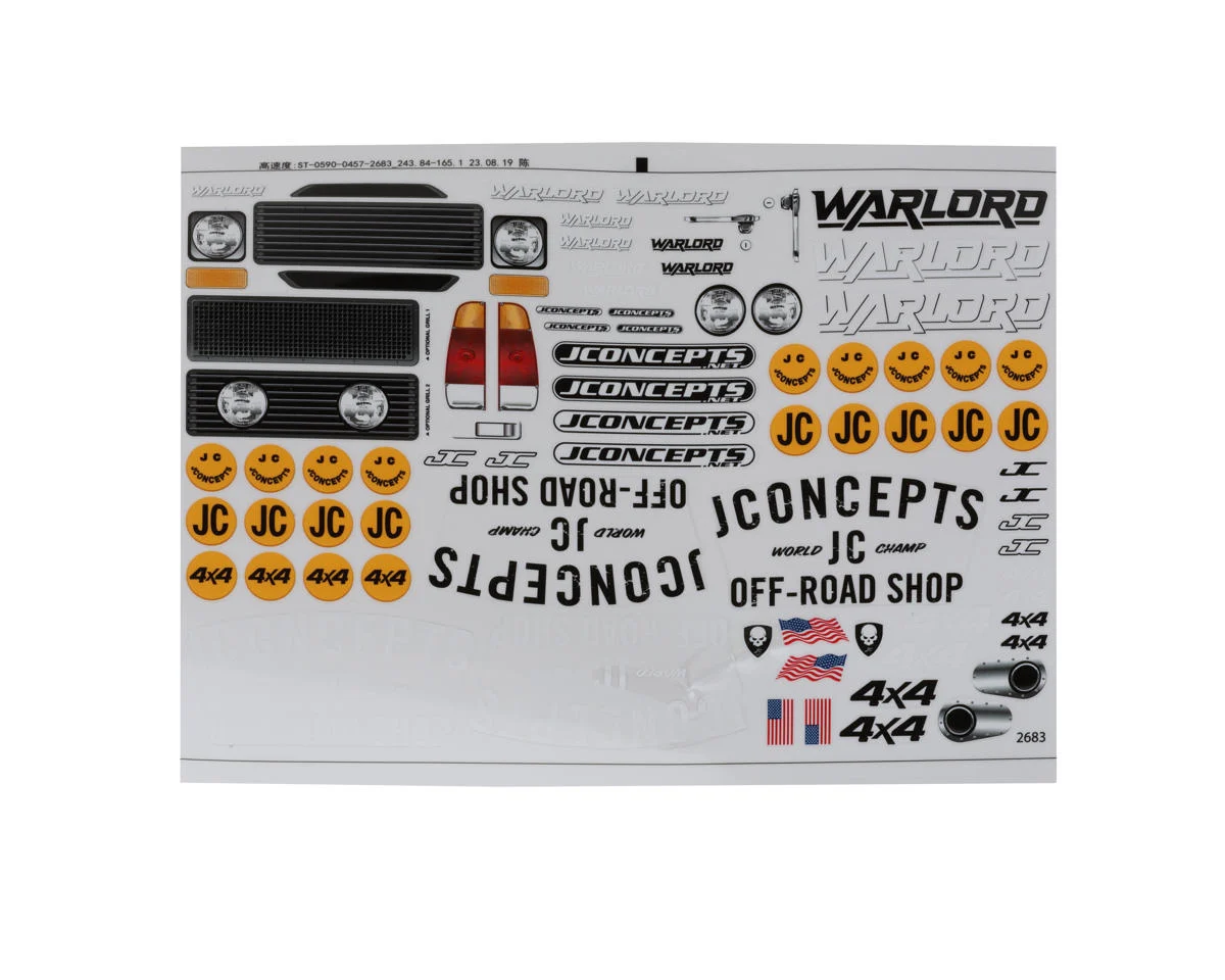 JCO0457 JCI Warlord Pre-Trimmed 1/10 Tucked Rock Crawler Body (Clear) (12.3")