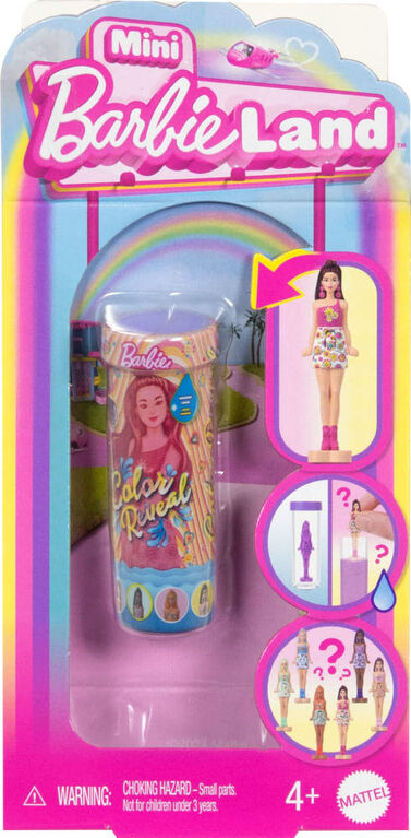 JCR08 Barbie Mini BarbieLand Color Reveal Dolls, 1.5inch Doll with Surprise Water Reveal (Styles May Vary)
